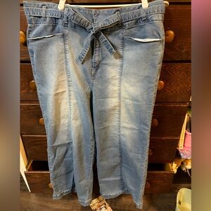 Angels faded wide leg cropped pants.